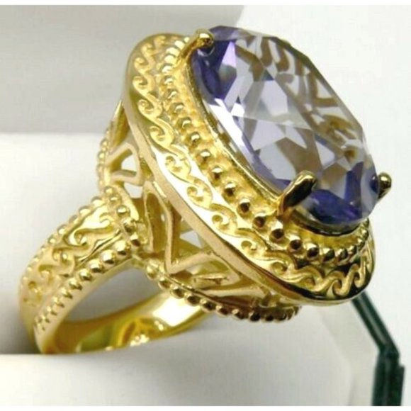 VERA WANG Simply Vera 18KT Gold over Silver sz 7 - Picture 13 of 13